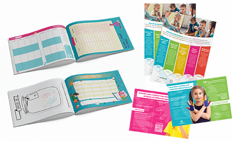 Examples of Active Brain Kids Academy CH - Print Design